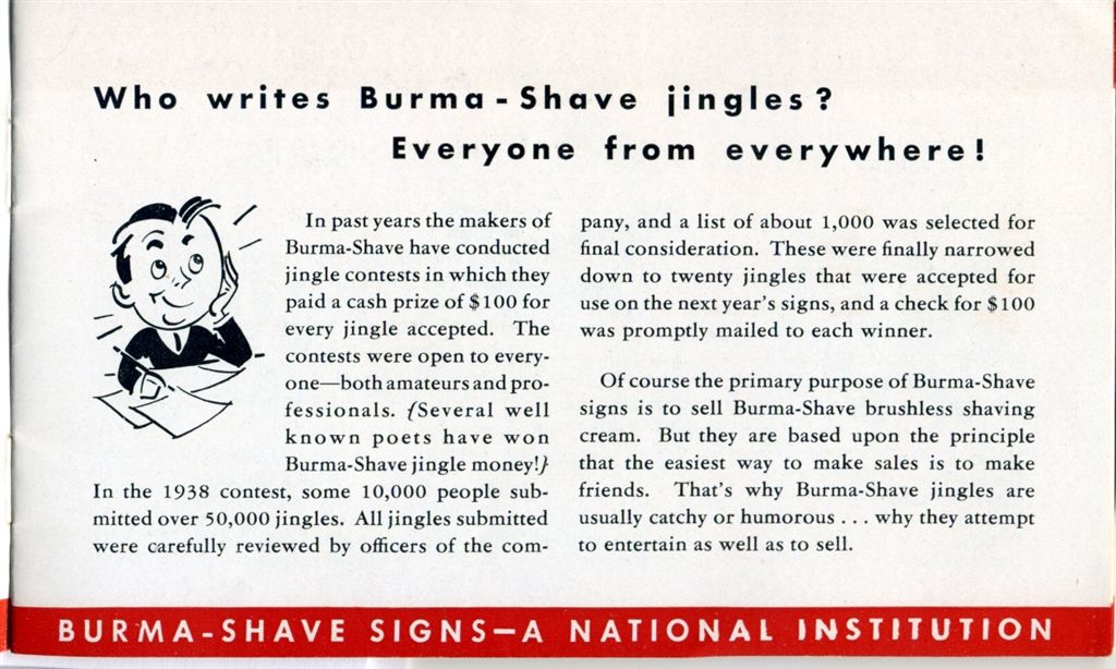 Burma-Shave brochure