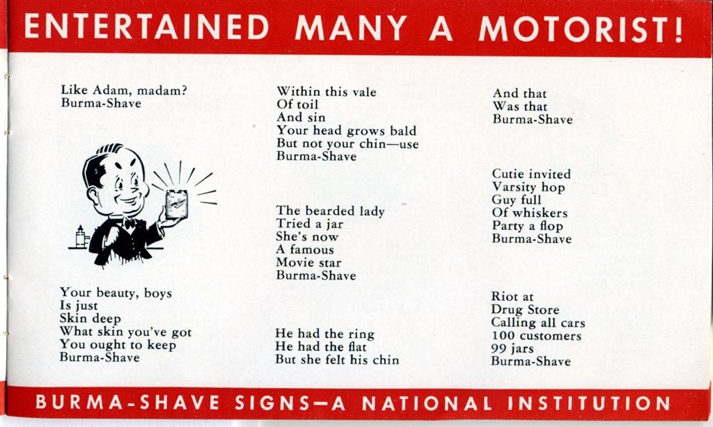 Burma-Shave brochure