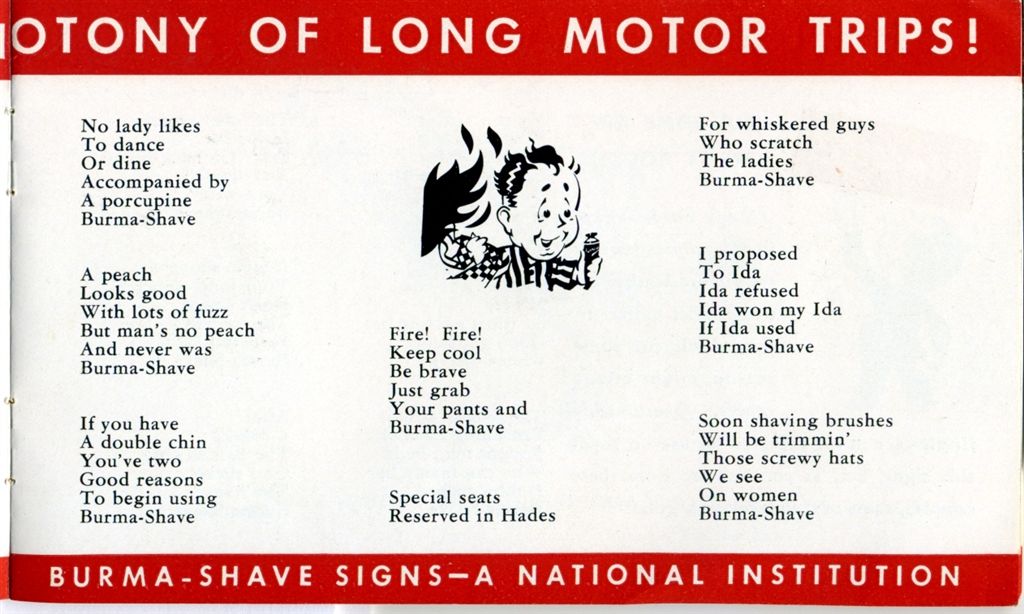 Burma-Shave brochure