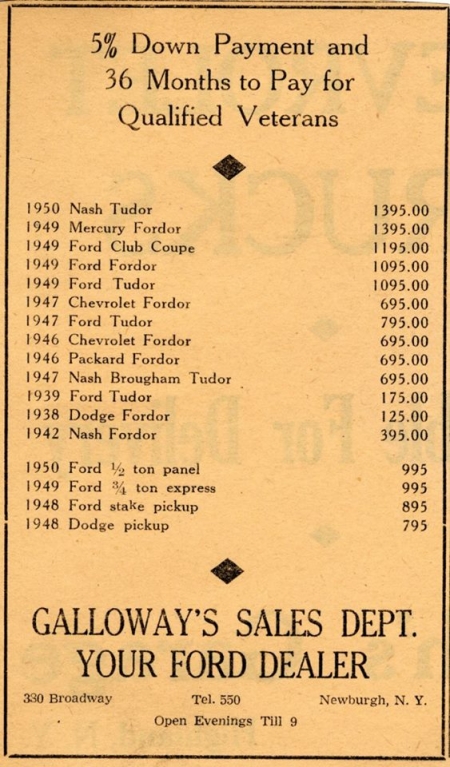 Buying a car in 1950