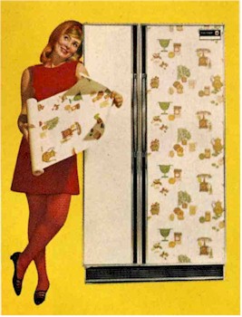 Wallpapered kitchen appliances