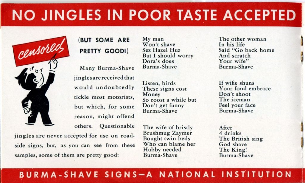 Burma-Shave brochure