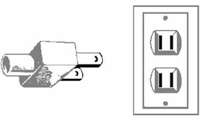 2-prong AC outlets