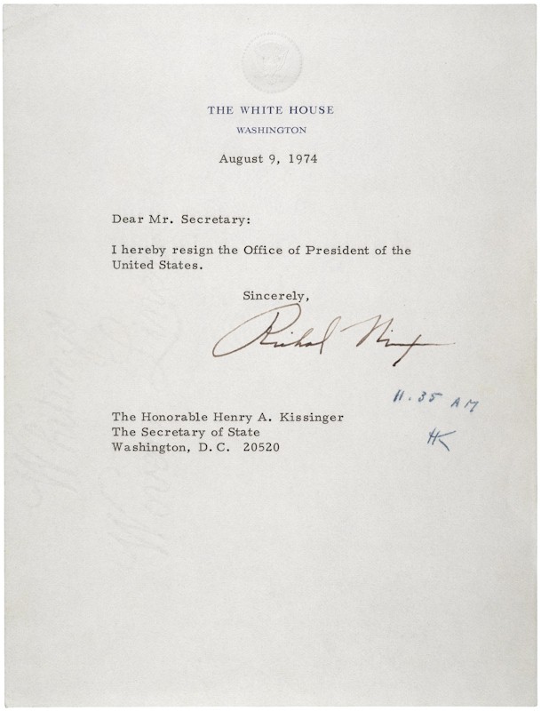 Nixon's letter of resignation